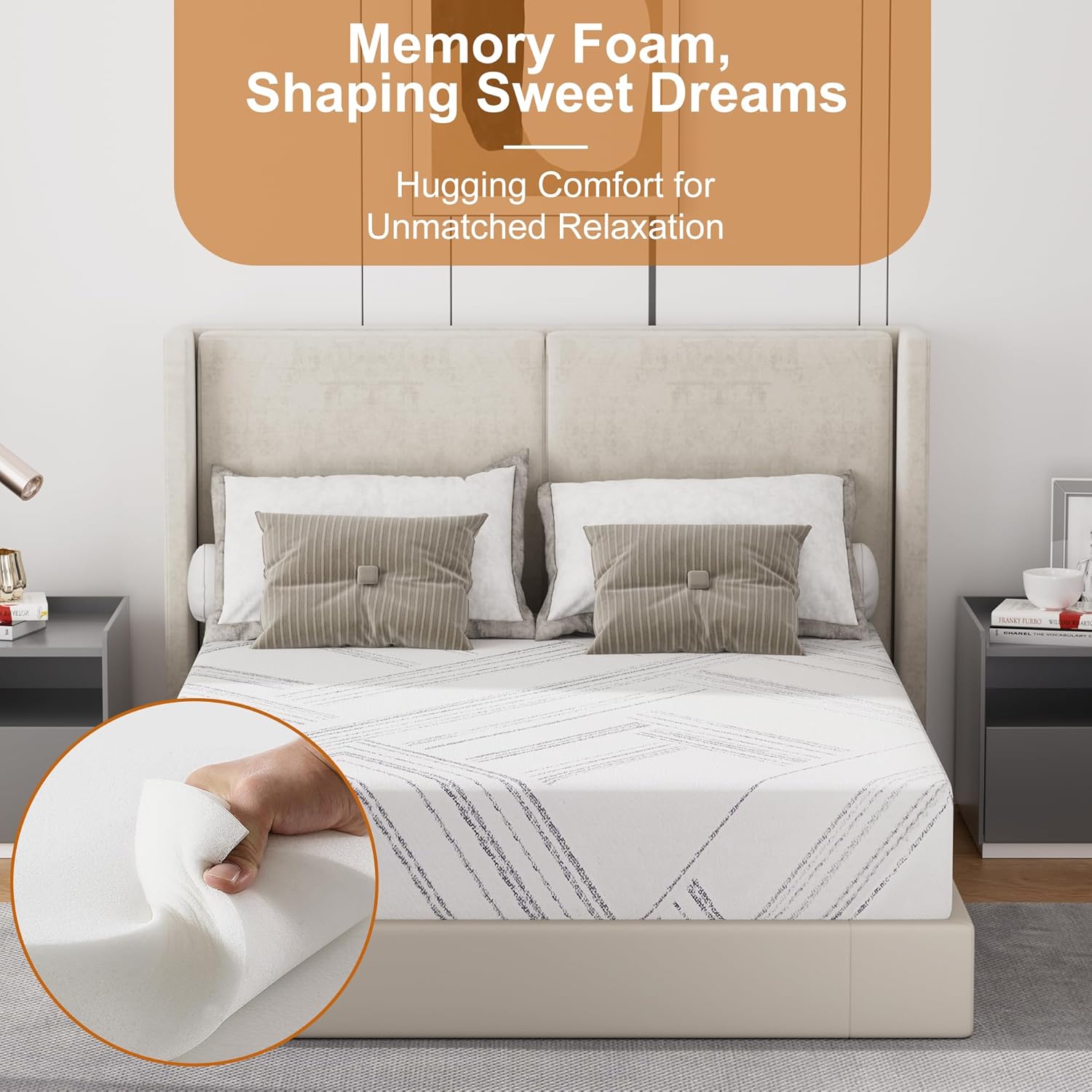KOW Full Mattress Medium Firm, Full Size Mattresses 10 Inch in a Box, Gel Memory Foam Mattress for Cool Sleep and Pressure Relief, Mattresses with Removable Washable Cover, Made in USA,CertiPUR-US - Image 3