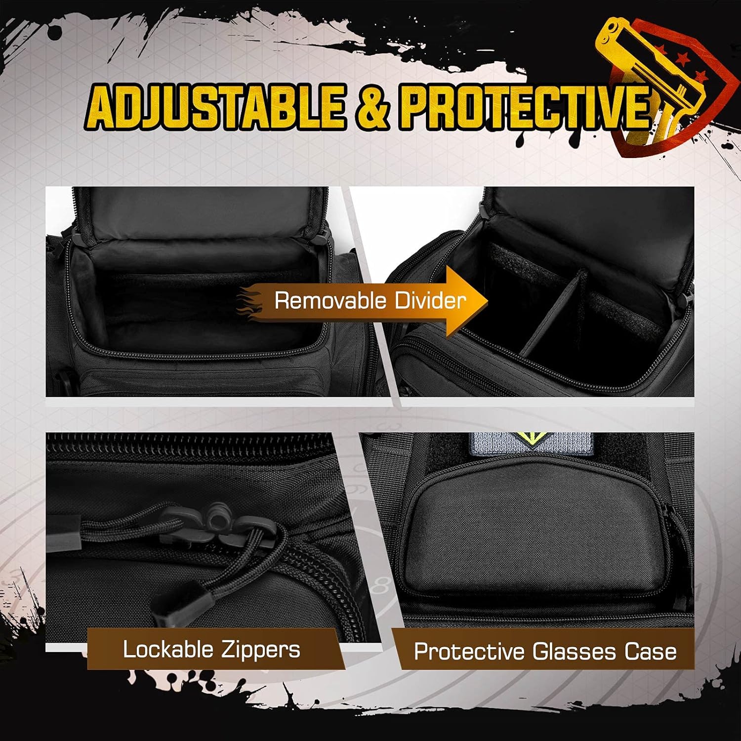 TIDEWE Tactical Range Backpack with Removable Divider, Handgun Backpack with 4 Pistol Case, Range Bag with Hard Glasses Case - Image 2