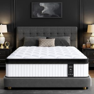 King Size Mattress, 12 Inch King Mattress in a Box with Memory Foam and Individual Pocket Springs, Motion Isolation, Pressure Relief, Medium Firm Feel, Cool & Comfortable Sleep, Breathable