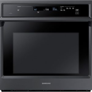SAMSUNG 30" Smart Wall Oven w/Steam Cook, Wi-Fi, Large Oven Capacity, NV51K6650SG/AA, Fingerprint Resistant Stainless Steel, Black