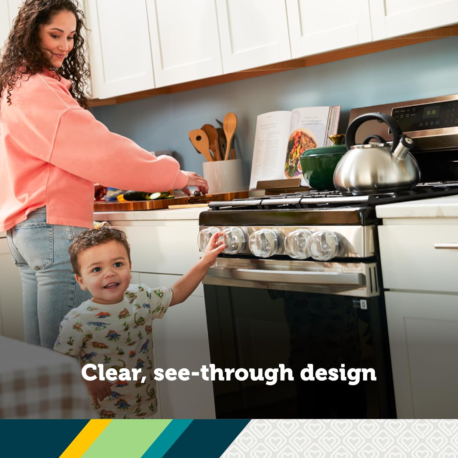 Safety 1st Child Proof Stove Knob Covers, Clear View Stove Knob Safety Covers (Set of 5) - Image 3