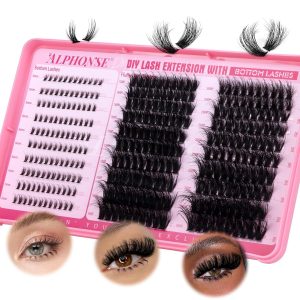 Fluffier Lash Clusters 150D 200D Thick Eyelash 12-20mm Cluster Eyelash Extensions 320pcs Individual Lashes DIY Salon Effect Lash Extension Clusters for Beginners (150D+200D, 12-20mm)