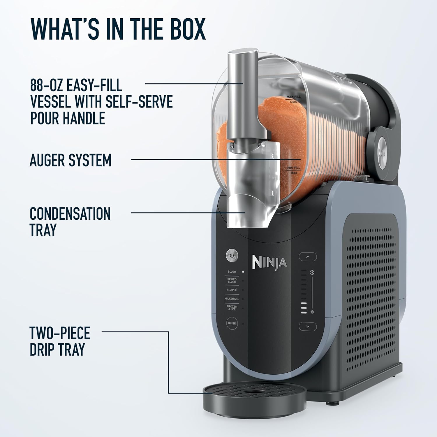 Ninja SLUSHi with RapidChill Technology, 88 oz. Frozen Drink & Slushie Machine, 5 Preset Programs, Margaritas, Frappés, and More, Premium Accents, Black, FS301 - Image 12