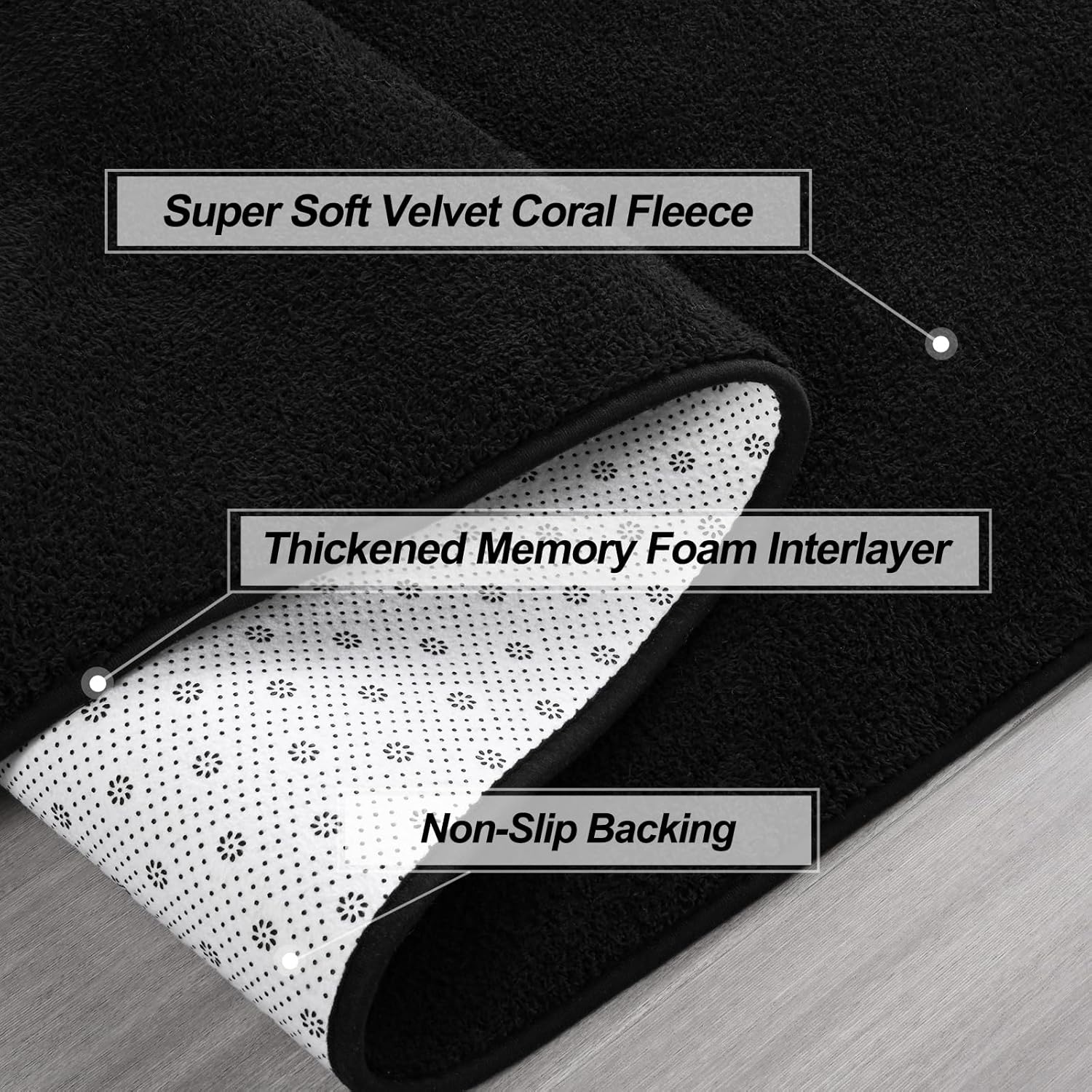 Large Ultra Soft Modern Area Rugs for Living Room Bedroom, 4x6 Feet Black Thickened Memory Foam Indoor Solid Minimalist Carpets, Non-Slip Comfy Rug for Boys Girls Nursery Room Home Decor - Image 6