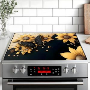 Stove Top Cover for Home Decoration Kitchen Pad Non-Stick Washable Cooktop Covers Countertop Protector Keep Stove Clean 28"x20" (Sunflower)