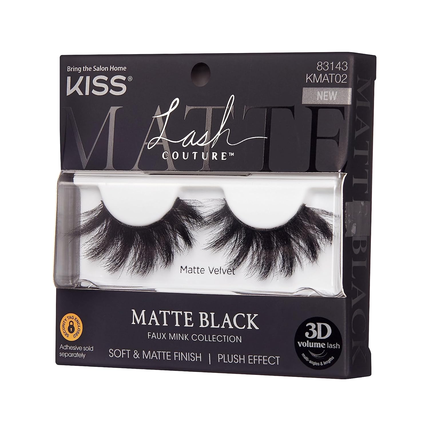 KISS Matte Black, False Eyelashes, 'Matte Velvet', 16mm, Includes 1 Pair Of Lash, Easy to Apply, Reusable Lash Clusters - Image 3