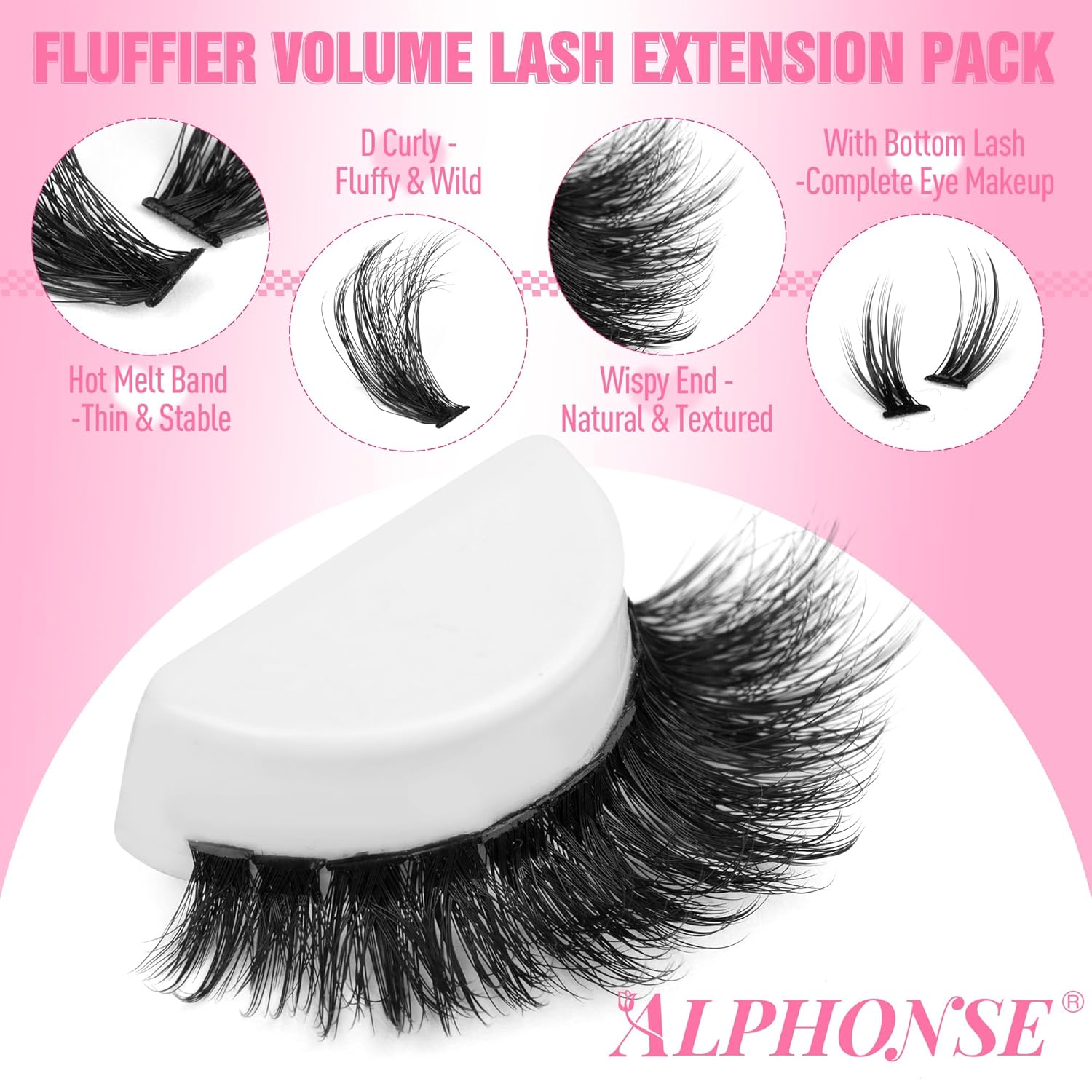 Fluffier Lash Clusters 150D 200D Thick Eyelash 12-20mm Cluster Eyelash Extensions 320pcs Individual Lashes DIY Salon Effect Lash Extension Clusters for Beginners (150D+200D, 12-20mm) - Image 4