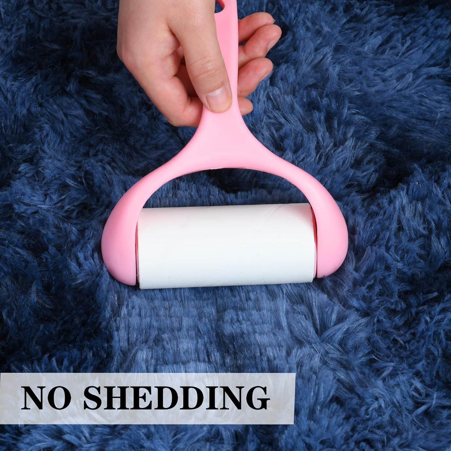 duduta Navy Blue Fluffy Bedroom Rug 3x5 ft, Tie-Dye Shag Plush Area Rug for Nursery Playroom Dorm Living Room Decor - Image 4