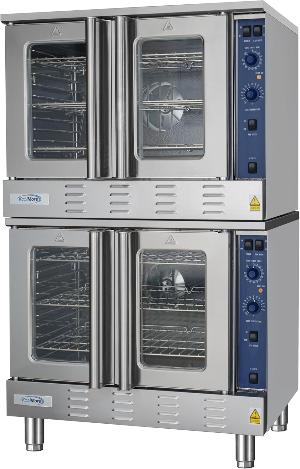 KoolMore 38 in. Full-Size Double Commercial Liquid Propane Convection Oven 108,000 BTU With Stacking And Casters in Stainless-Steel (KM-DCCO54-LPC) - Image 3