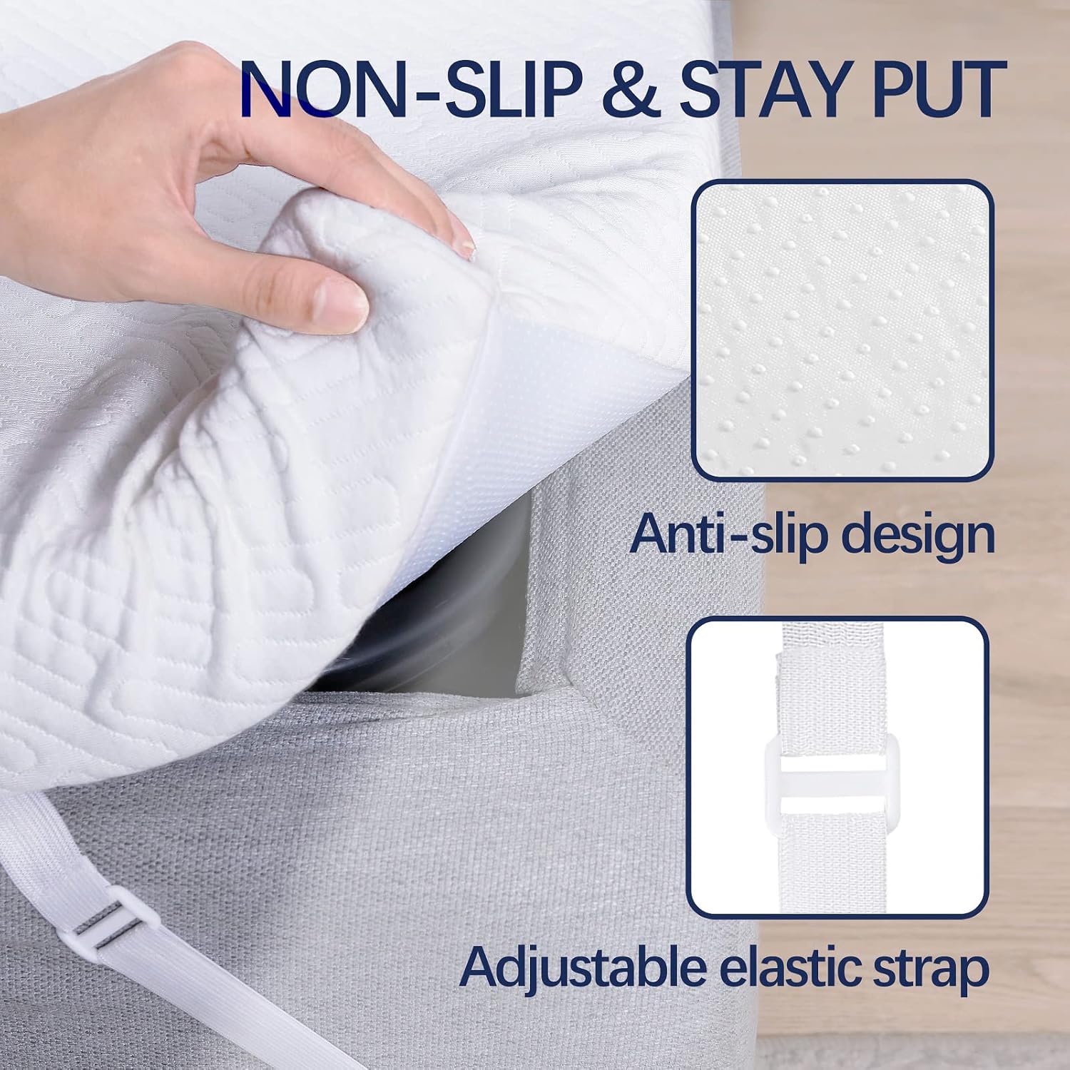 3 Inch Gel Memory Foam Mattress Topper Queen Size High Density Cooling Pad Pressure Relief Bed Topper (with Removable & Washable Bamboo Cover) - Image 3