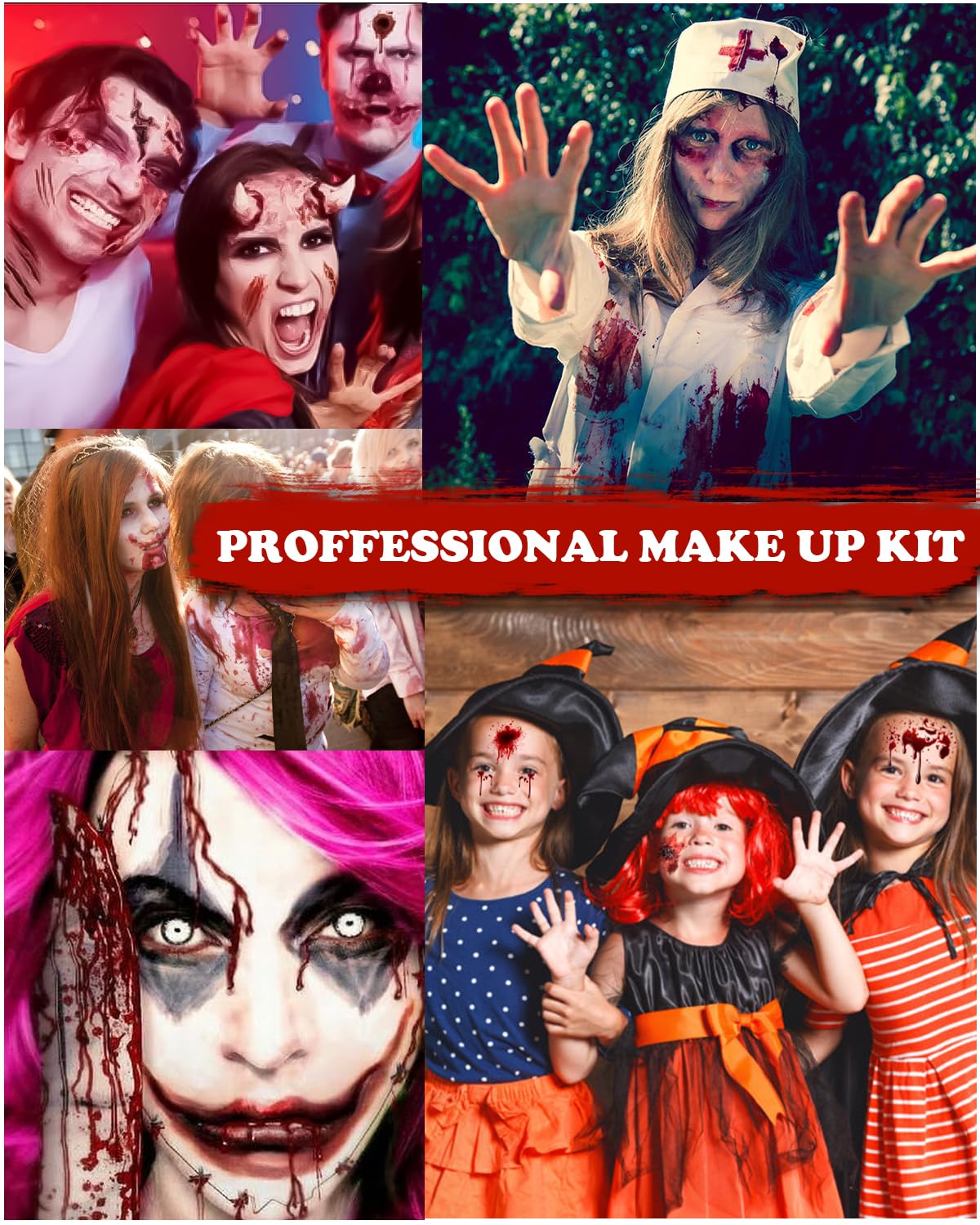 Halloween Fake Blood Makeup Kit 5.44oz, Realistic Fresh Red Faux Blood Spray Washable for Cosplay Party Zombie Vampire Monster - Image 6