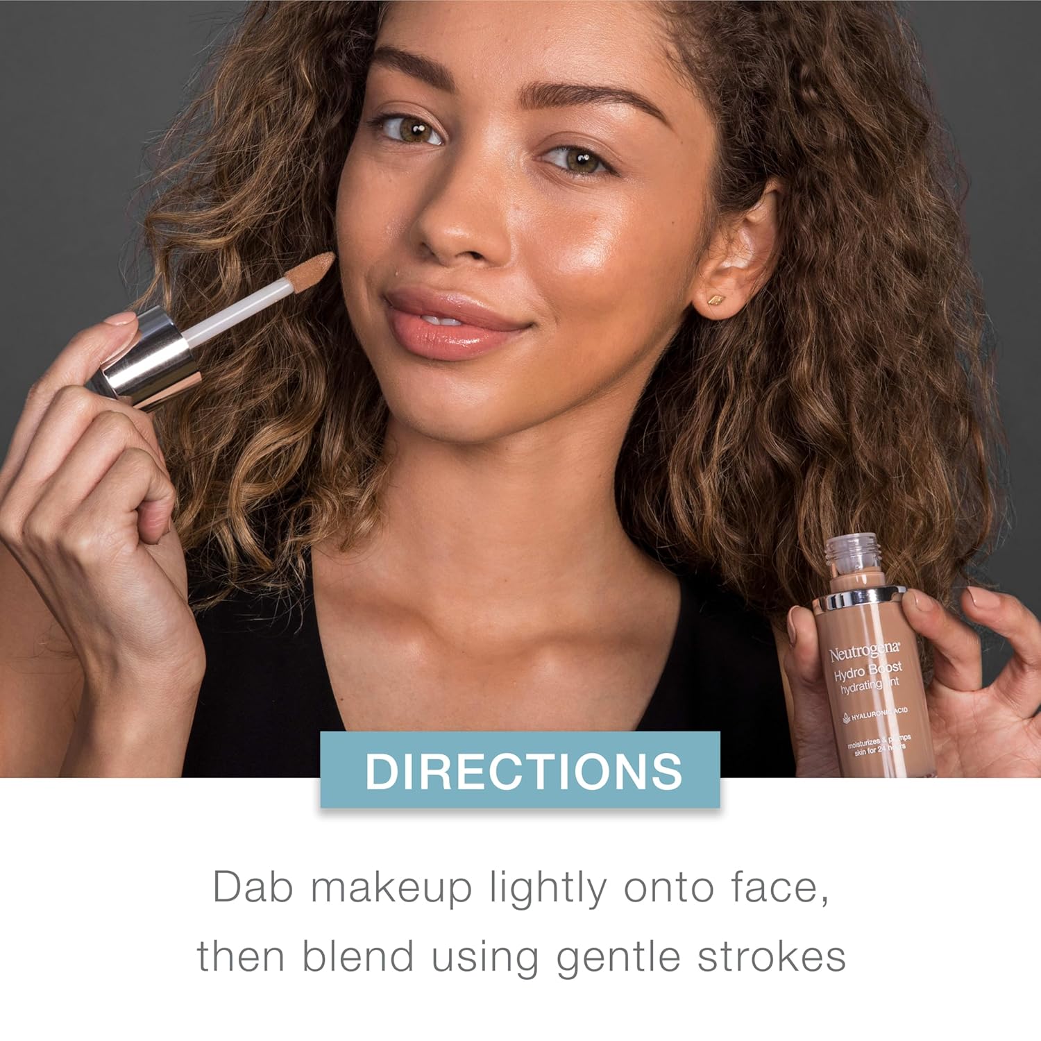 Neutrogena Hydro Boost Hydrating Tint Foundation Makeup for Dry Skin, with Hyaluronic Acid, Lightweight Oil-Free Water Gel, Non-Comedogenic, 40 Nude Color, 1.0 fl. oz - Image 5