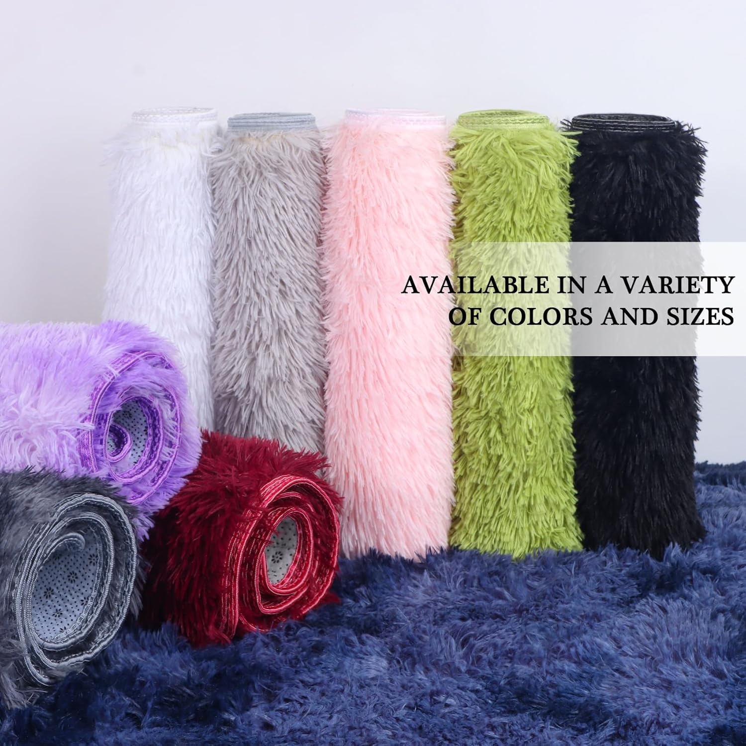 duduta Navy Blue Fluffy Bedroom Rug 3x5 ft, Tie-Dye Shag Plush Area Rug for Nursery Playroom Dorm Living Room Decor - Image 7