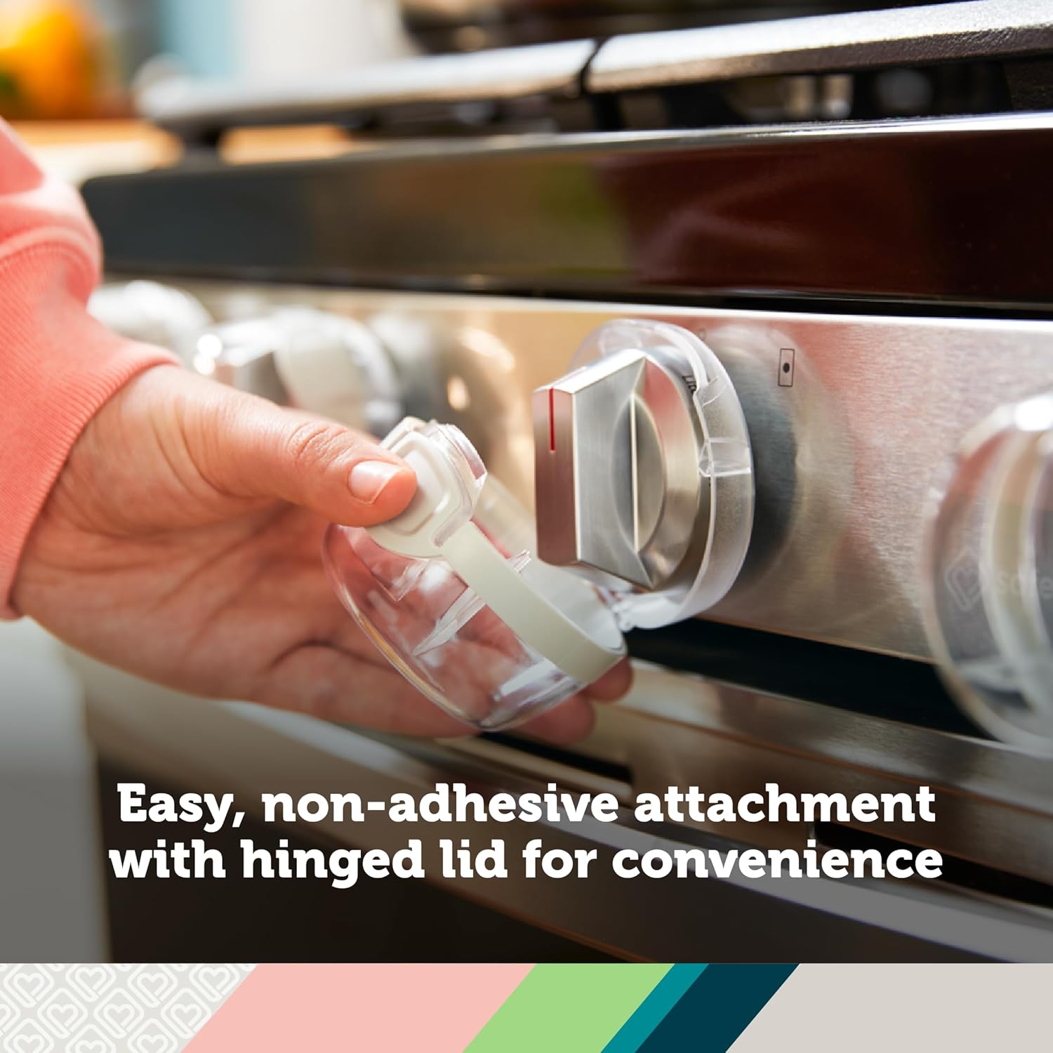 Safety 1st Child Proof Stove Knob Covers, Clear View Stove Knob Safety Covers (Set of 5) - Image 2