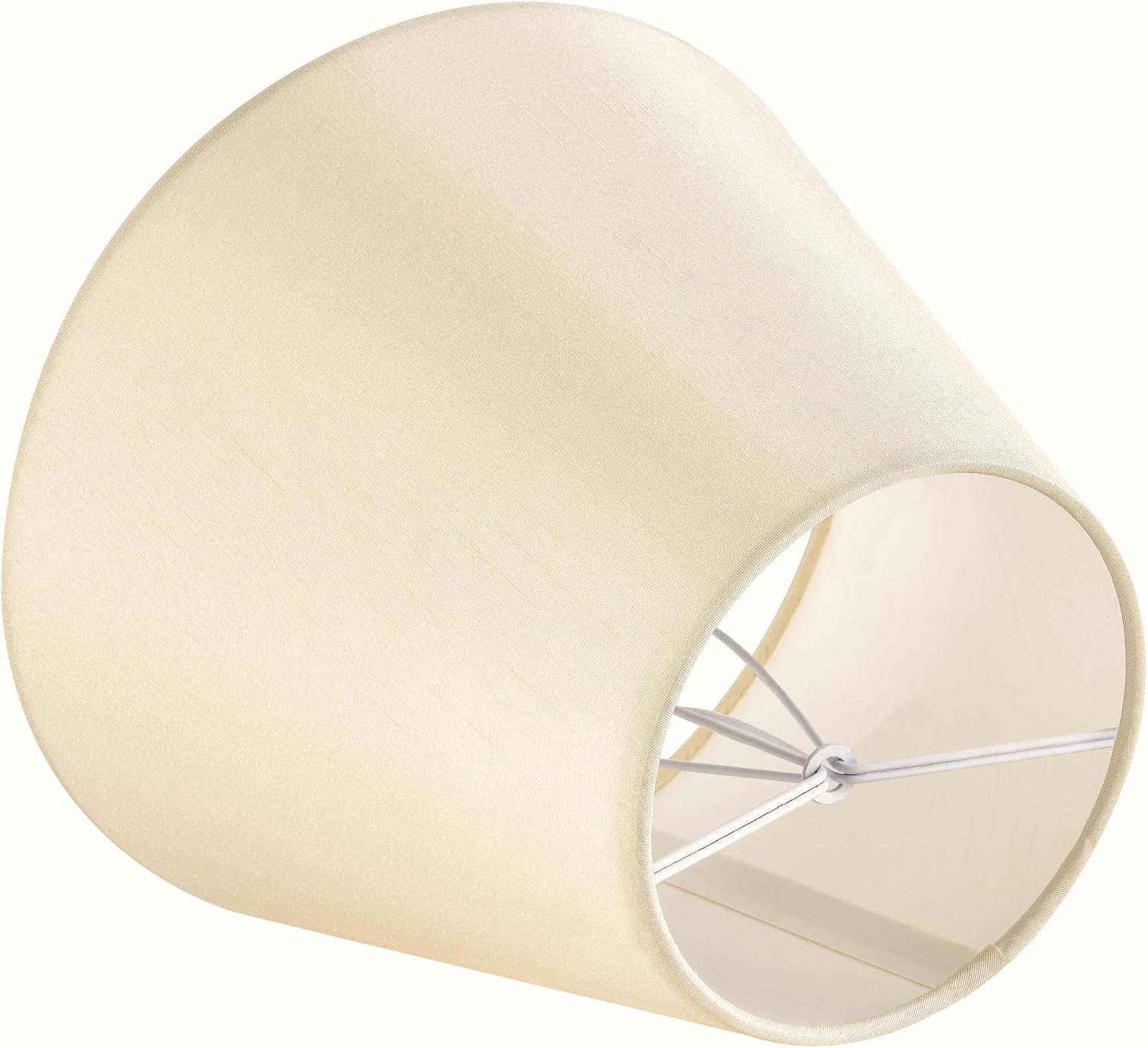 Set of 6 Yellowish Beige Chandelier Lamp Shades, 4" Top x 6" Bottom x 5" Height (Clip on Bulb) Small Lamp Shade, Faux Silk Fabric Lampshade for Wall Lamp, Desk Lamp, Replacement Lampshade by GO&SO - Image 6