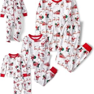 The Children’s Place Family Matching, Christmas and Holiday Pajama Sets, Cotton