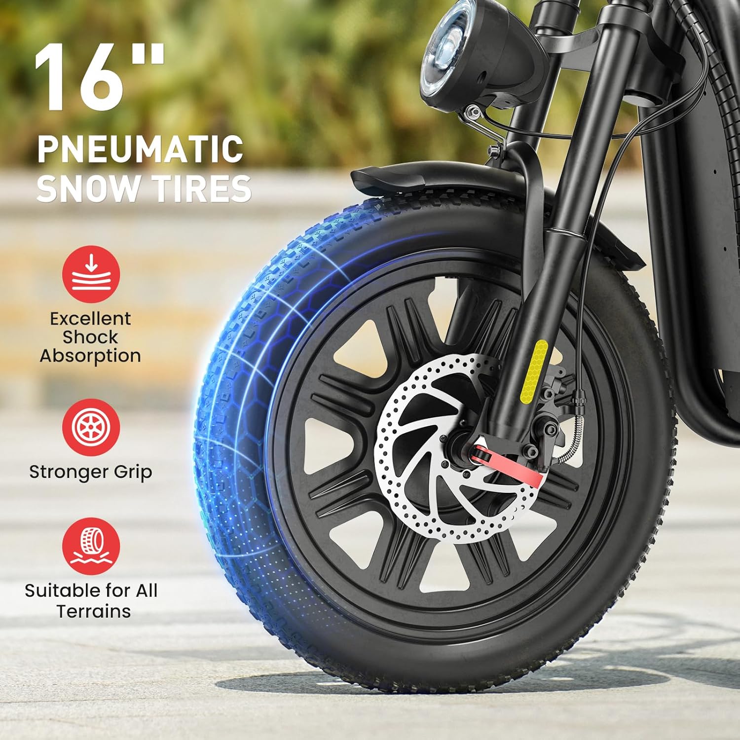 iScooter F7 Electric Scooter Adults, 1000W Powerful Motor, 28 MPH Top Speed & 45 Miles Range, 16'' Fat Tire Scooter for Adults, Detachable Seat & Adjustable Handlebar & APP Electric Scooter with Seat - Image 2