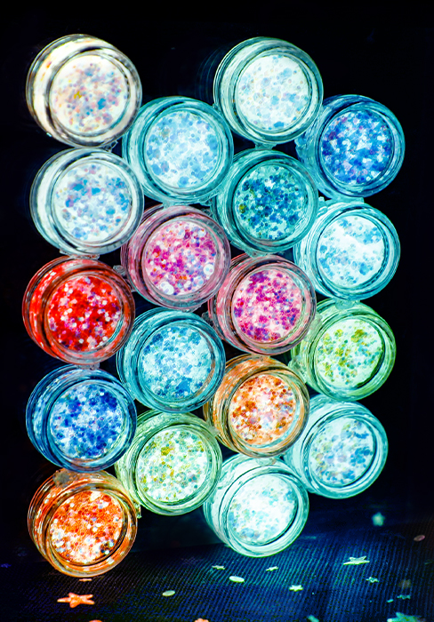 18 Colors & Shapes Glitter Gel 