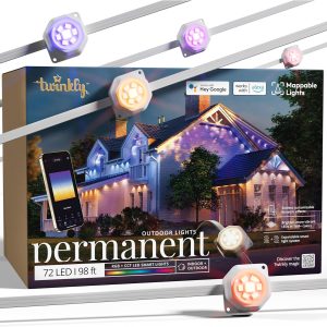 Twinkly Permanent Outdoor Lights, Smart RGB + CCT Outdoor Lights, Mappable and Customizable, Cuttable 98 Feet, 72 LED Lights, IP67 Waterproof for Patio Decorations, Works with Alexa, Google