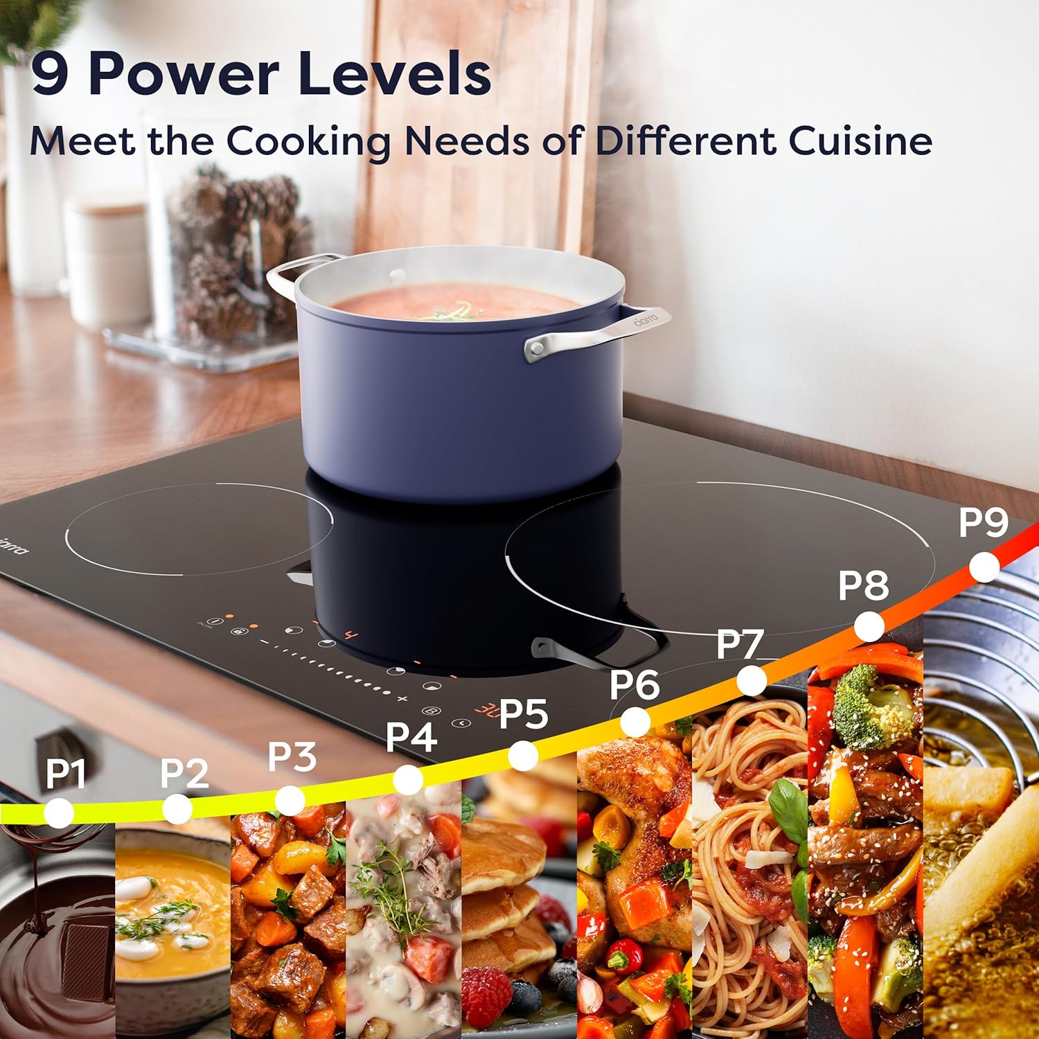 CIARRA 30 inch Induction Cooktop 4 Burners, 8200W Built-in Induction Stovetop with Booster, Timer & Safety Lock - Image 5