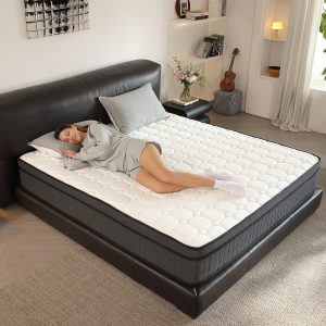 Queen Mattress in a Box, 10 Inch Hybrid Individually Wrapped Pocket Coils, Fiberglass Free Breathable Mattress Queen Size for Pressure Relief, CertiPUR-US, 100-Night Trail