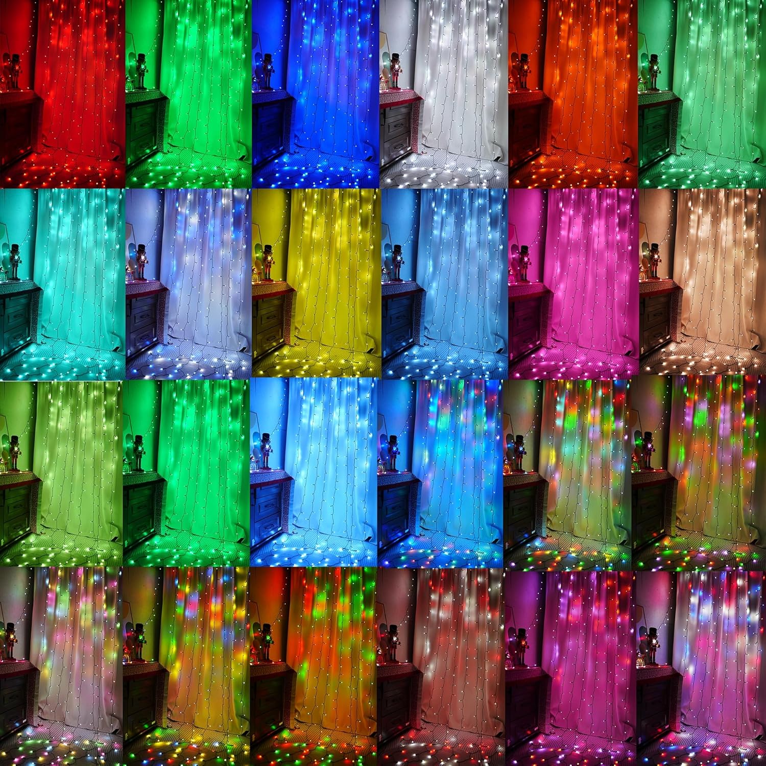 Dazzle Bright 300 LED Curtain String Lights, RGB Color Changing Christmas Fairy Lights for Bedroom with Remote & APP Control, Waterproof Smart Window Lights Party Wedding Garden Wall Decor - Image 7