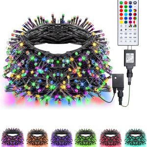 Dazzle Bright Color Changing Christmas Lights, 66ft 200 LED RGB String Lights with Remote & Timer, Fairy Lights for Indoor Outdoor Xmas Tree Party Wedding Halloween Decorations