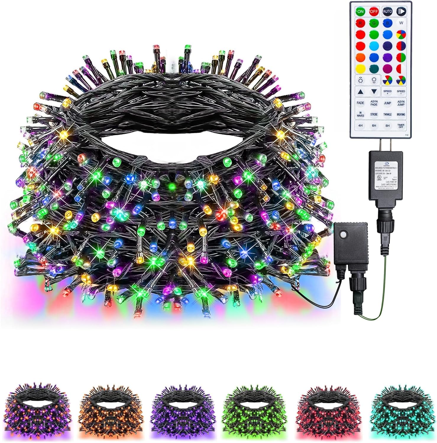 Dazzle Bright Color Changing Christmas Lights, 66ft 200 LED RGB String Lights with Remote & Timer, Fairy Lights for Indoor Outdoor Xmas Tree Party Wedding Halloween Decorations