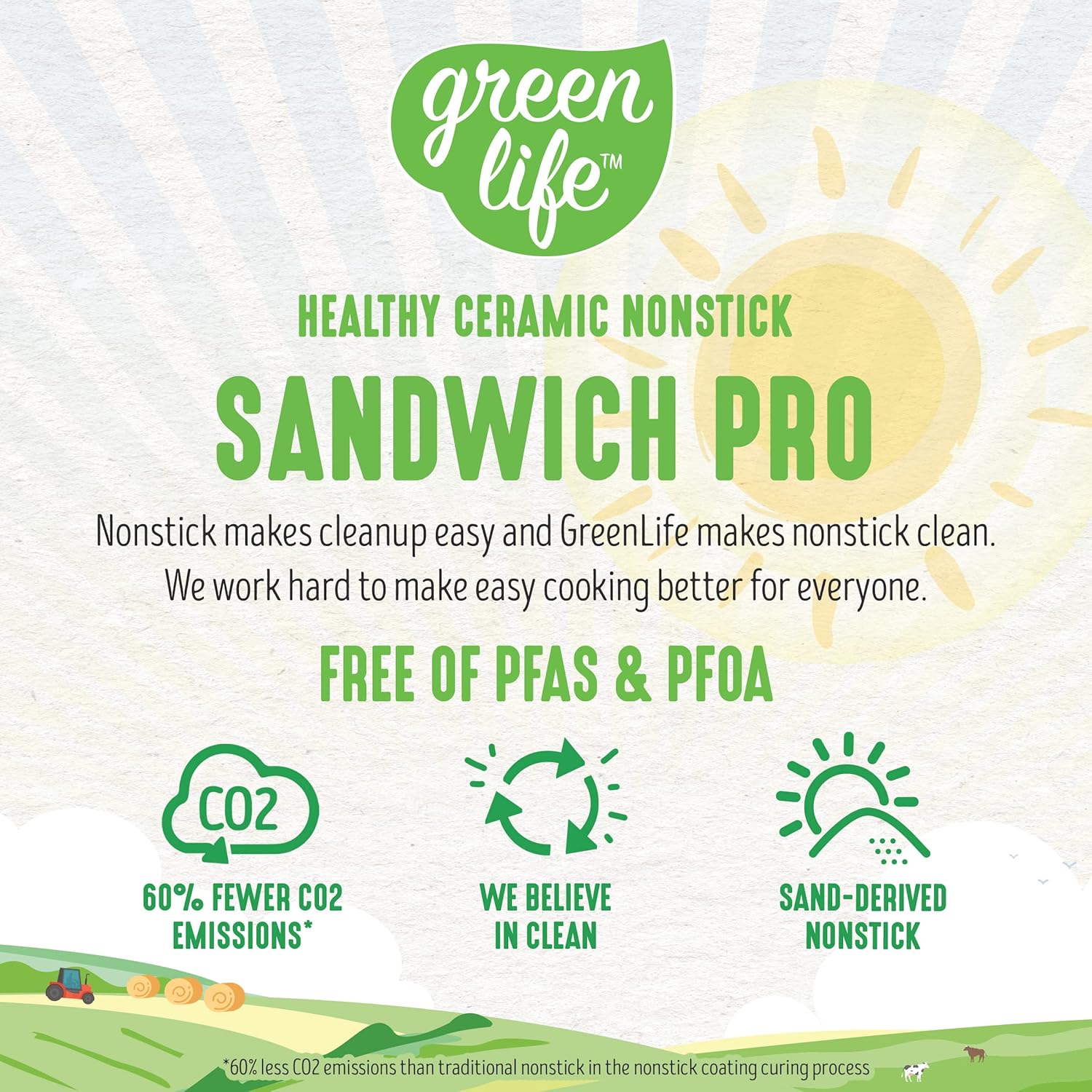 GreenLife Pro Electric Panini Press Grill and Sandwich Maker, Healthy Ceramic Nonstick Plates,Easy Indicator Light, PFAS-Free, Pink - Image 4