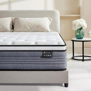 Twin Mattress, 10 Inch Twin Mattresses, 10 Inch Hybrid Pocketed Coil Mattress in a Box with Gel Memory Foam, Medium Firm, CertiPUR-US Certified