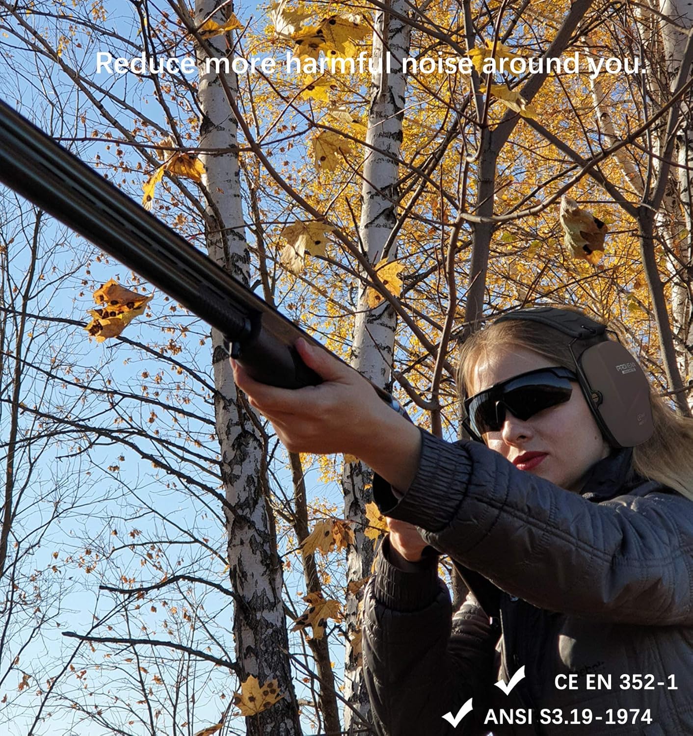 PROHEAR 016 Shooting Ear Protection Earmuffs 2 Pack, NRR 26dB for Gun Range, Hunting -Black and Brown - Image 6