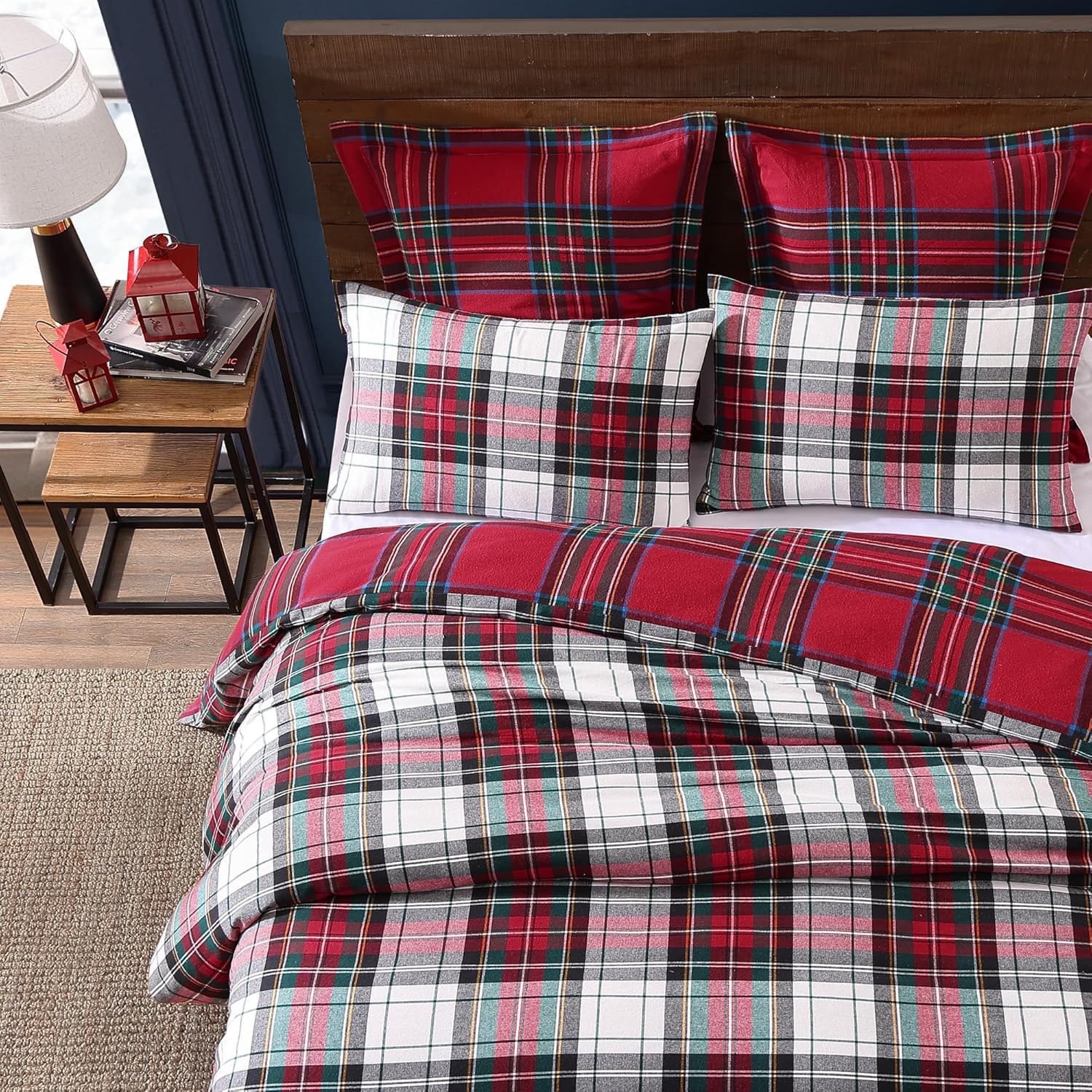 Levtex Home - Spencer Plaid Comforter Set - King Comforter + Two King Pillow Cases - Tartan Plaid - Red, Green, White, Blue, Gold - Comforter (106 x 94in.) and Pillow Case (36 x 20in.) - Cotton - Image 3