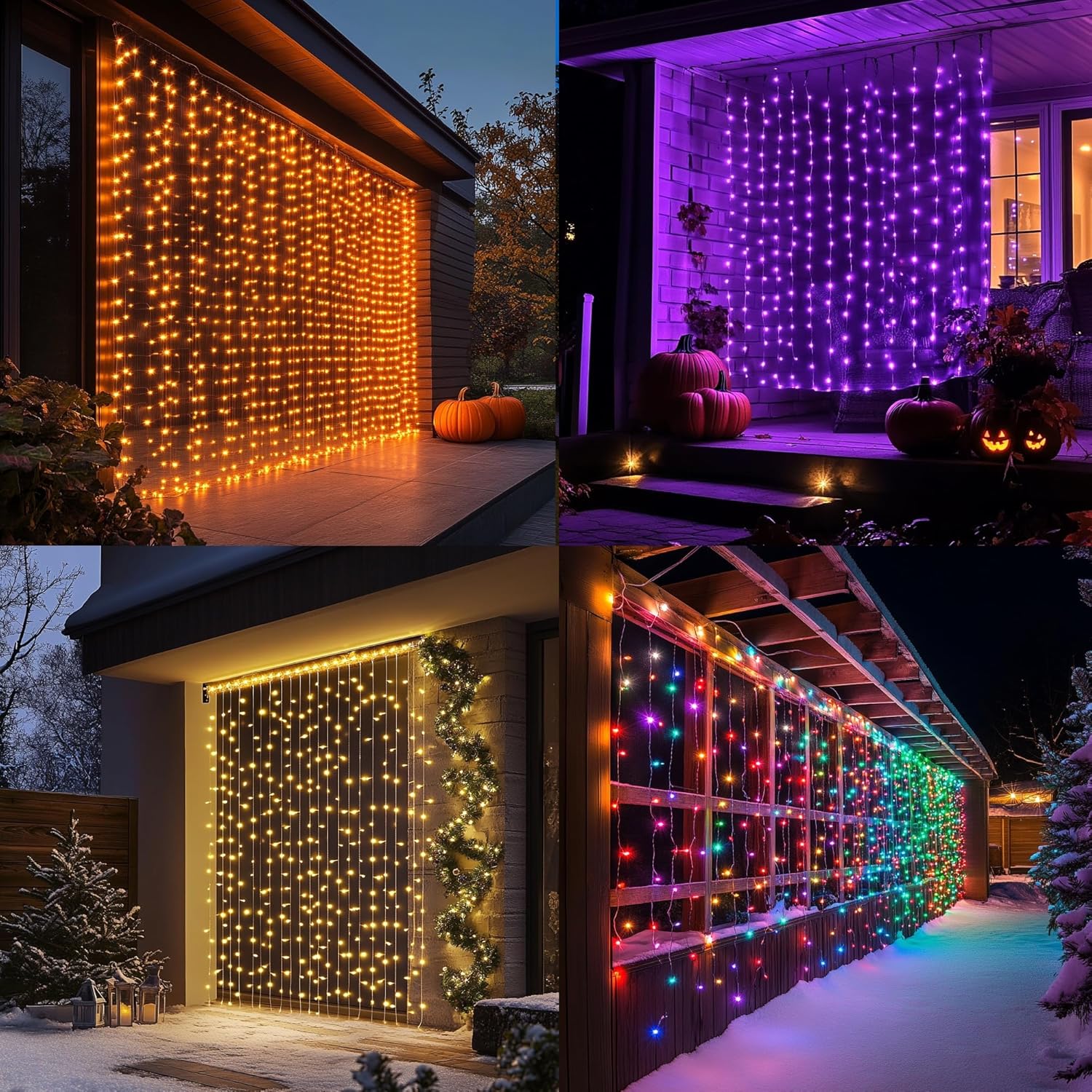 Dazzle Bright 300 LED Curtain String Lights, RGB Color Changing Christmas Fairy Lights for Bedroom with Remote & APP Control, Waterproof Smart Window Lights Party Wedding Garden Wall Decor - Image 3