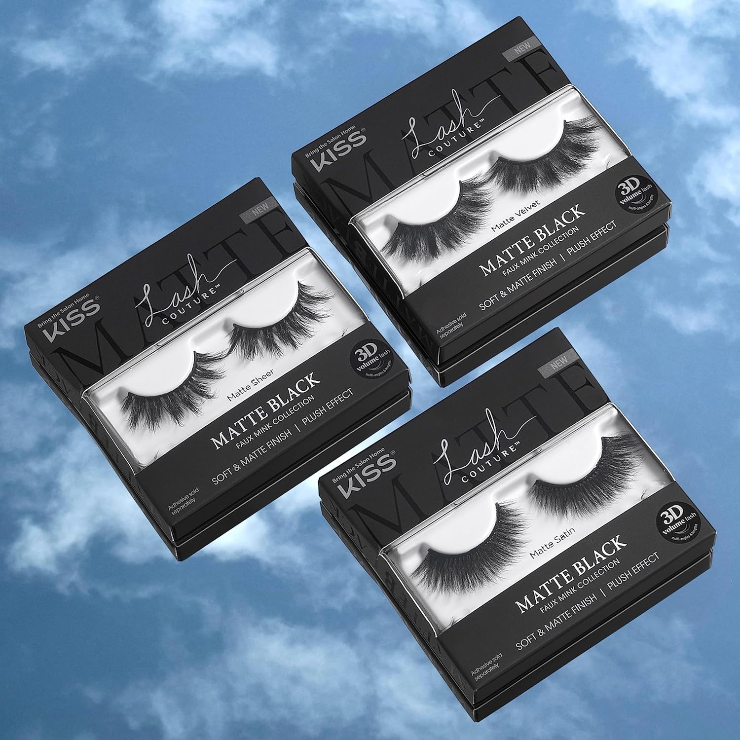 KISS Matte Black, False Eyelashes, 'Matte Velvet', 16mm, Includes 1 Pair Of Lash, Easy to Apply, Reusable Lash Clusters - Image 7