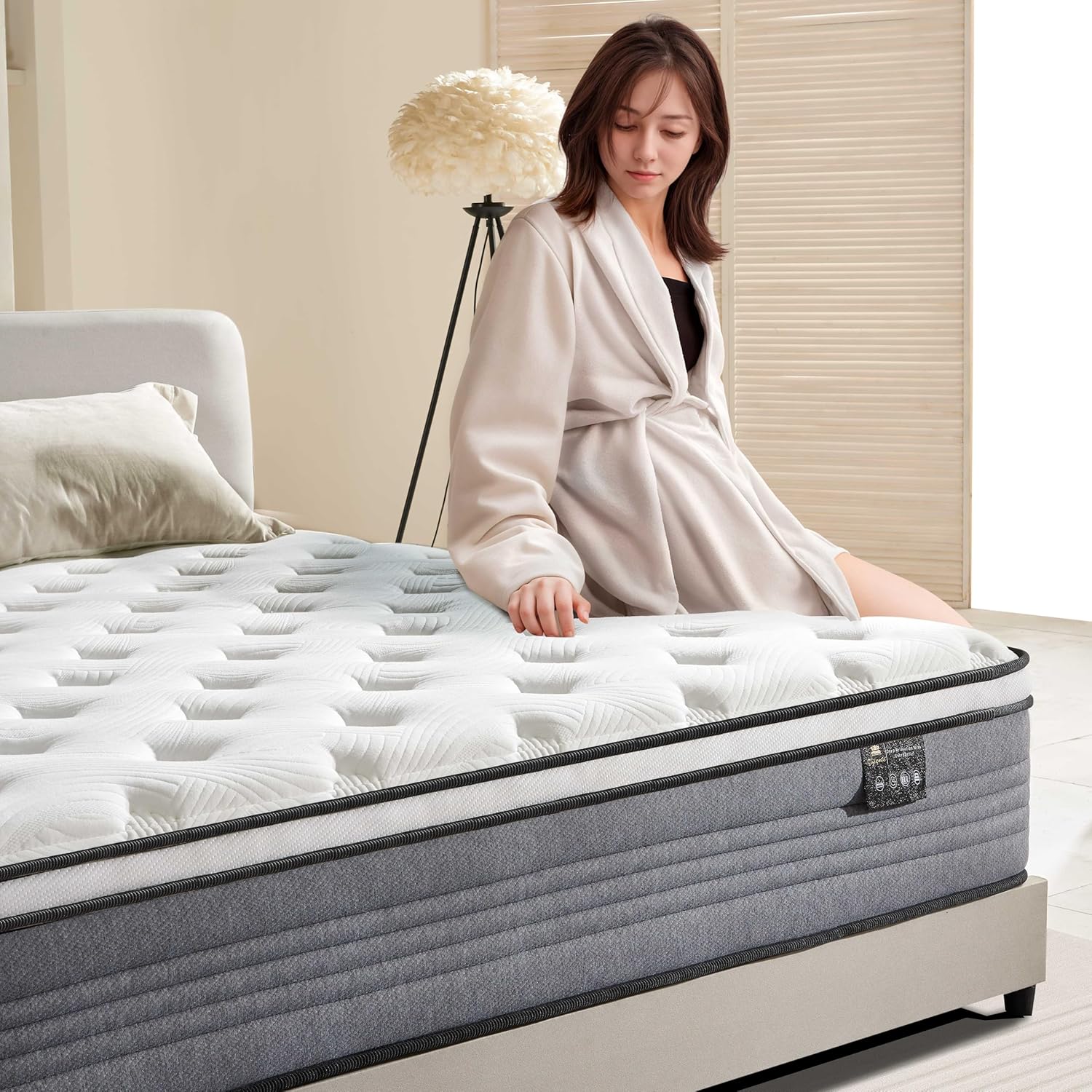 Twin Mattress, 10 Inch Twin Mattresses, 10 Inch Hybrid Pocketed Coil Mattress in a Box with Gel Memory Foam, Medium Firm, CertiPUR-US Certified - Image 3