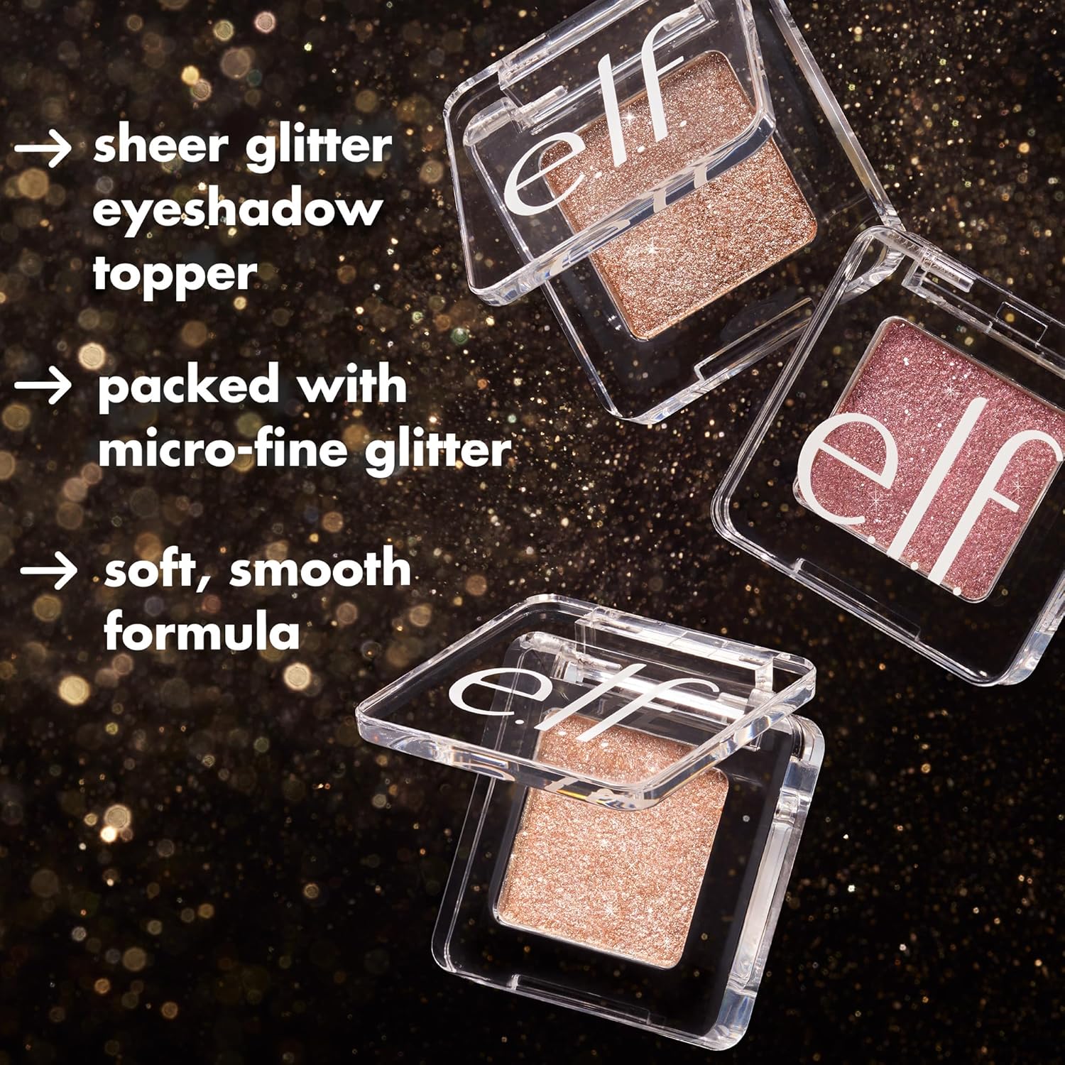 e.l.f. Fine As Fleck Glitter Eyeshadow, Long-Lasting Sheer Eye Makeup With A Shimmer Finish, Smooth Formula, Vegan & Cruelty-Free, Champagne Showers - Image 6