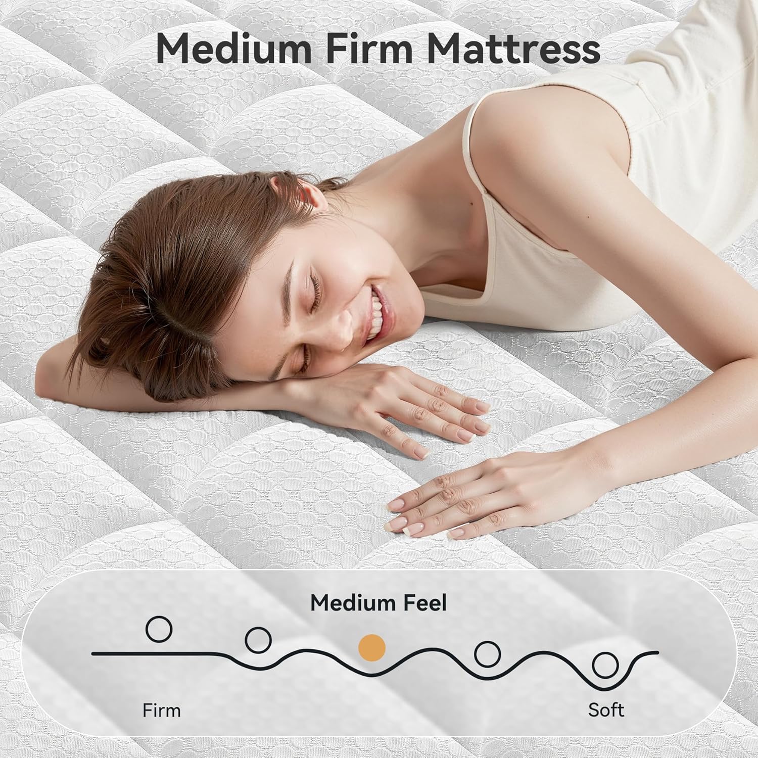 King Size Mattress, 12 Inch King Mattress in a Box with Memory Foam and Individual Pocket Springs, Motion Isolation, Pressure Relief, Medium Firm Feel, Cool & Comfortable Sleep, Breathable - Image 4