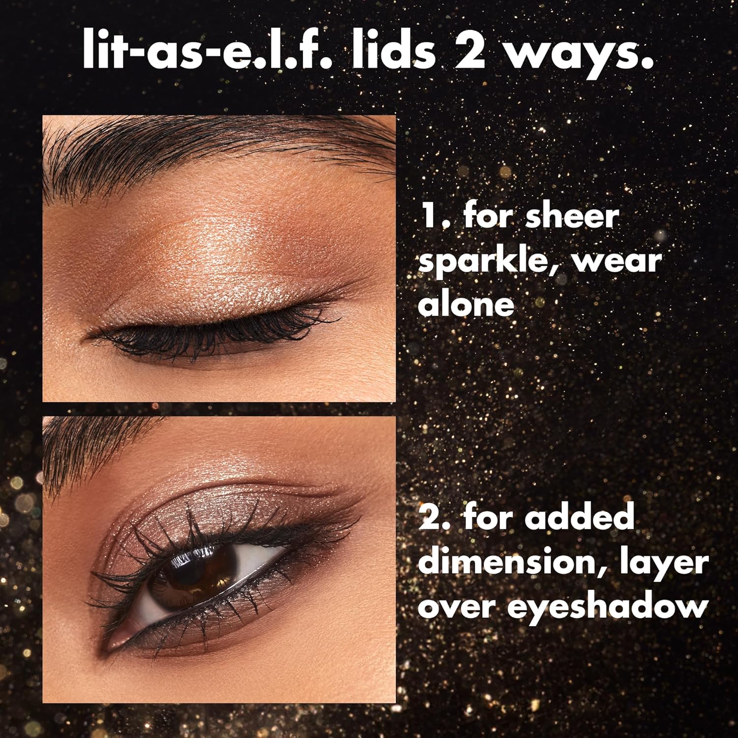 e.l.f. Fine As Fleck Glitter Eyeshadow, Long-Lasting Sheer Eye Makeup With A Shimmer Finish, Smooth Formula, Vegan & Cruelty-Free, Champagne Showers - Image 2