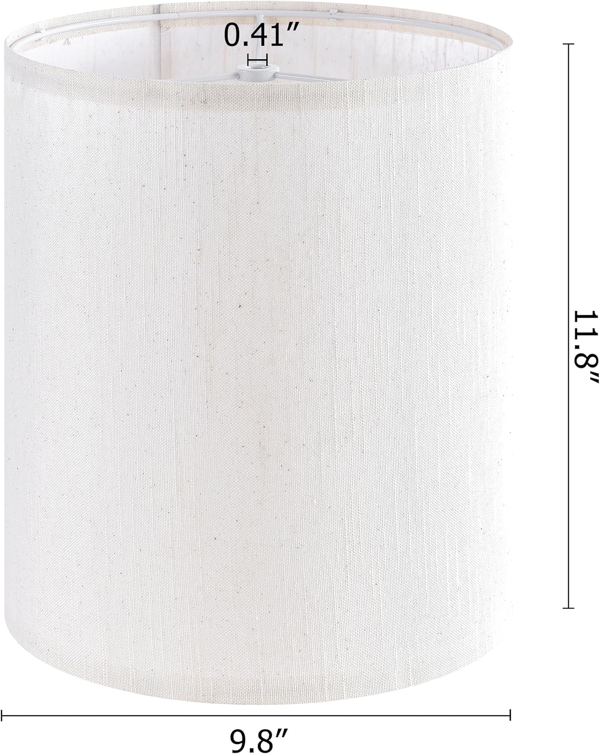 Tall Drum Lamp Shades Set of 2 Medium Beige Bamboo Knot Linen Textured Lampshade 9.8``Top x 9.8``Bottom x 11.8``High(Spider) Farmhouse Lamp shade for Table & Bedside Lamp - Image 3