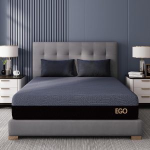 EGOHOME 10 Inch Queen Memory Foam Mattress for Back Pain, Cooling Copper Gel Bed in a Box, Foam Made in USA, CertiPUR-US Certified, Therapeutic Medium Firm, 60x80x10 Black