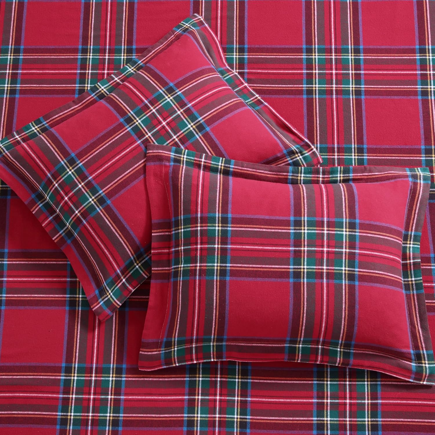 Levtex Home - Spencer Plaid Comforter Set - King Comforter + Two King Pillow Cases - Tartan Plaid - Red, Green, White, Blue, Gold - Comforter (106 x 94in.) and Pillow Case (36 x 20in.) - Cotton - Image 6