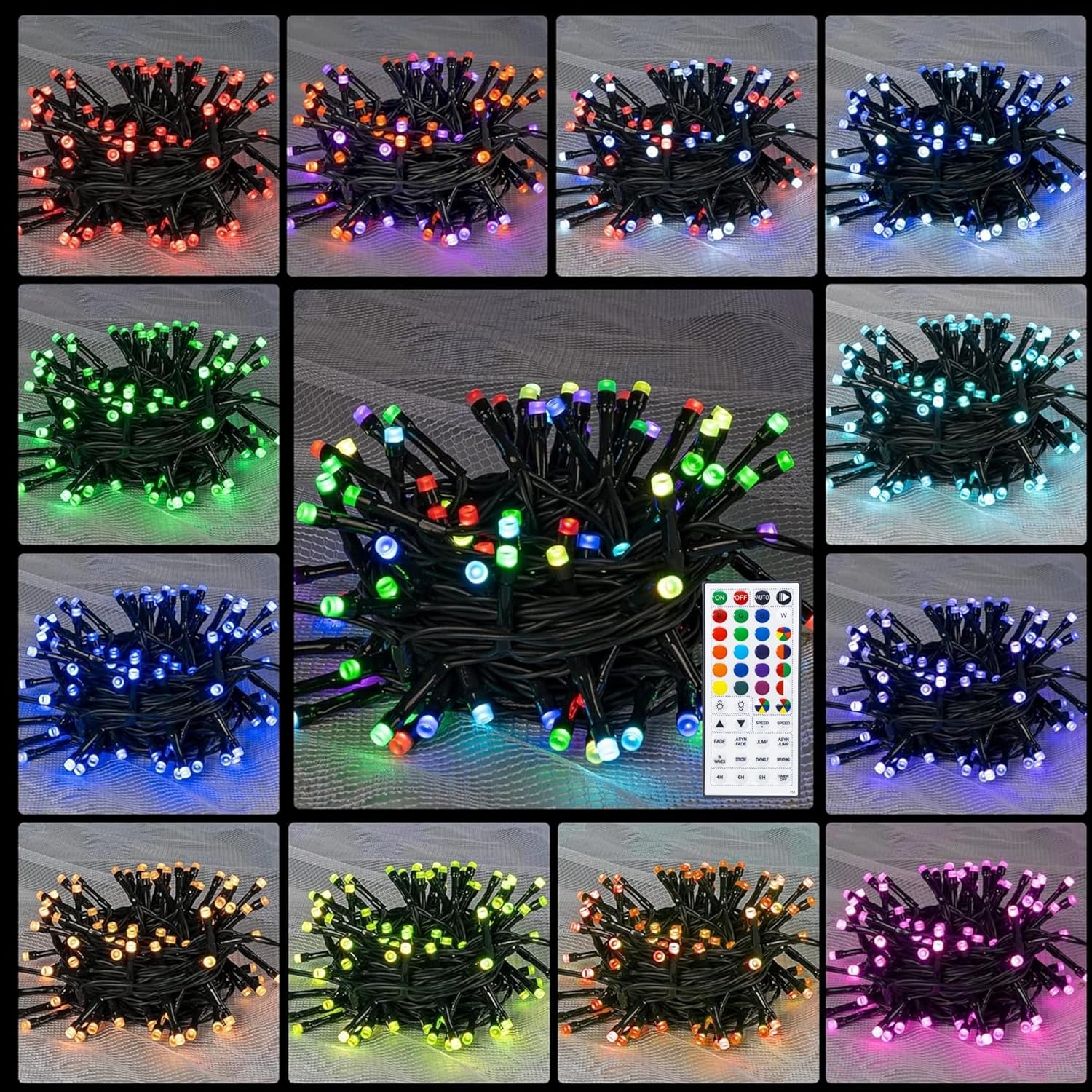 Dazzle Bright Color Changing Christmas Lights, 66ft 200 LED RGB String Lights with Remote & Timer, Fairy Lights for Indoor Outdoor Xmas Tree Party Wedding Halloween Decorations - Image 7