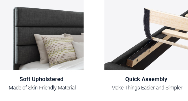 Soft upholstered bed frame