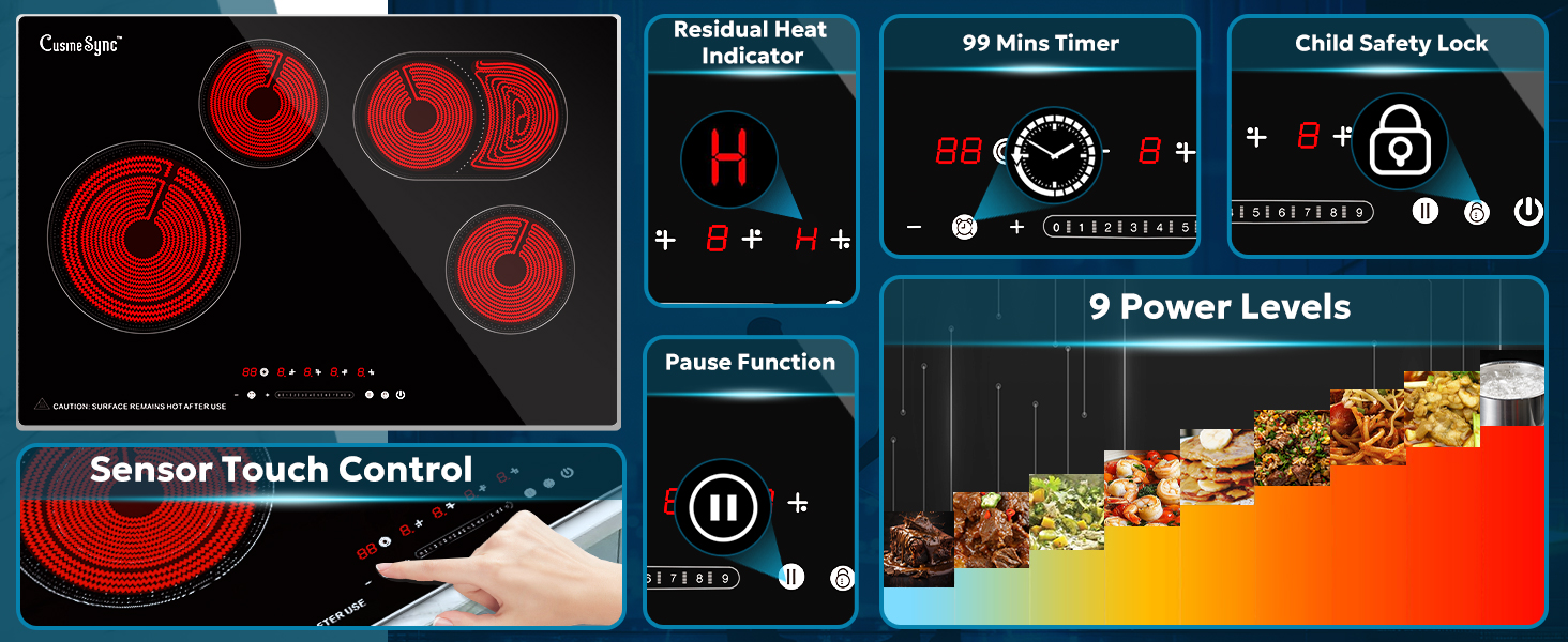 Sensor Touch Control &amp; Child Safety Lock