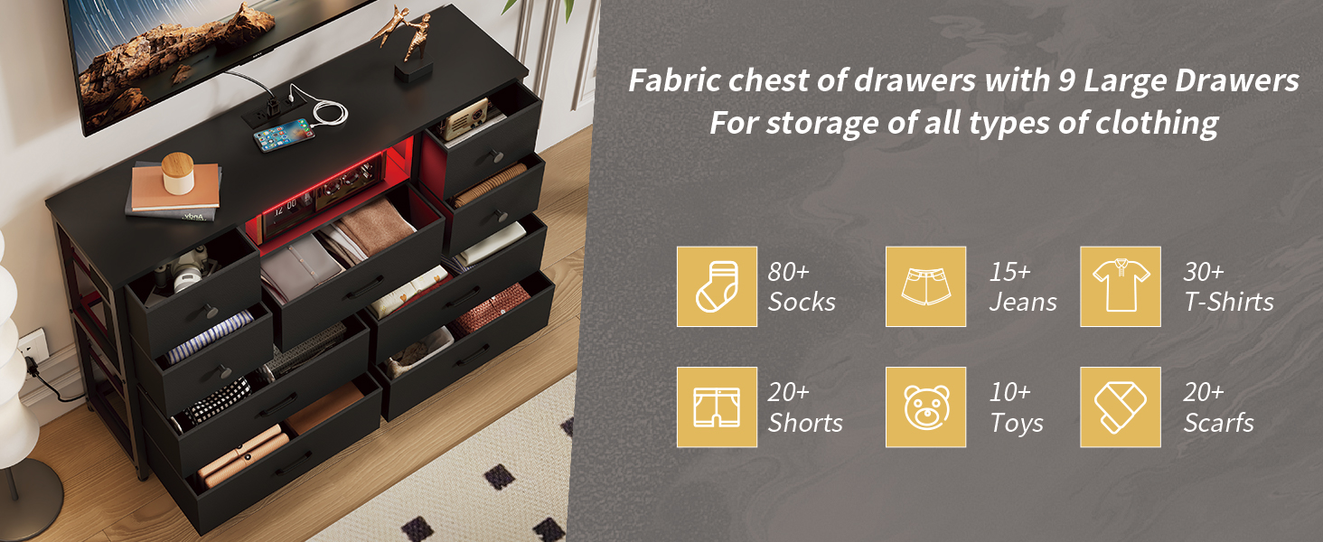 Multifunctional Storage Cabinet with 9 Drawers