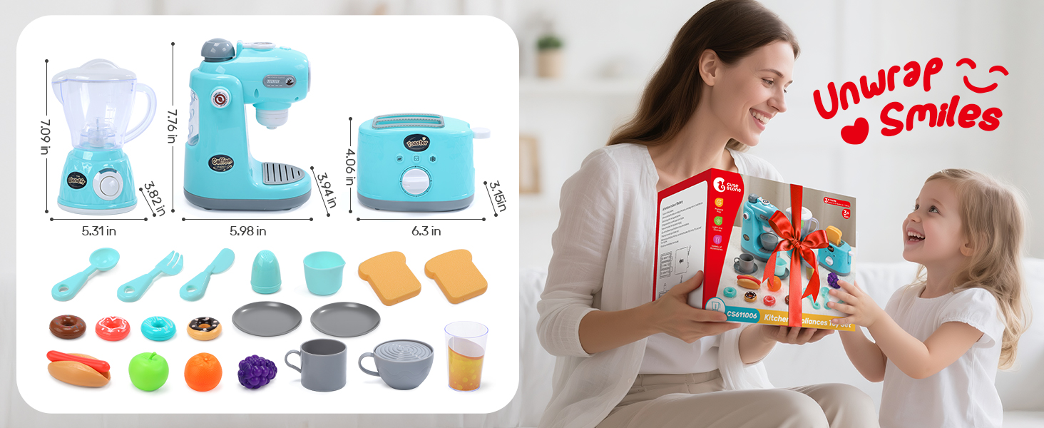 CUTE STONE Play Kitchen Appliances Toy Set