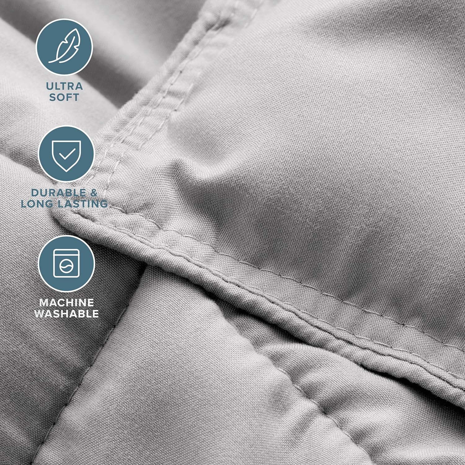 Bare Home Comforter Set - Twin/Twin Extra Long Size - Ultra-Soft - Goose Down Alternative - Premium 1800 Series - All Season Warmth (Light Grey) - Image 4