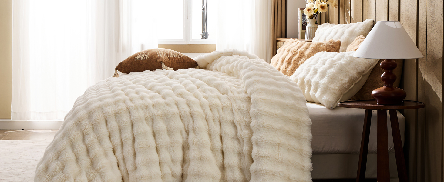 faux fur comforter set