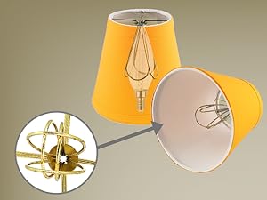 Close-up of a chandelier lamp shade with double flame clip fitter and internal frame zoomed in.