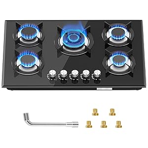 Nardea 5-Burner Gas Stove: High Thermal Efficiency, Easy Ignition